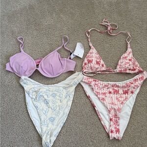 dippin daisys bundleFloral Pink and White Bikini Set